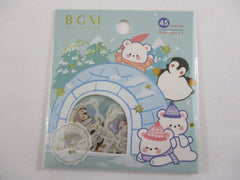 Cute Kawaii BGM Winter Limited Series Flake Stickers Sack - Penguin - for Journal Agenda Planner Scrapbooking Craft