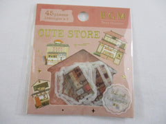 Cute Kawaii BGM Flake Stickers Sack - Town House Building Downtown - for Journal Agenda Planner Scrapbooking Craft