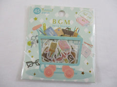 Cute Kawaii BGM Cartful Series Flake Stickers Sack - College Study School Office Stationery - for Journal Agenda Planner Scrapbooking Craft