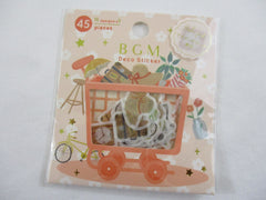 Cute Kawaii BGM Cartful Series Flake Stickers Sack - Happy Serene Healthy Living Travel - for Journal Agenda Planner Scrapbooking Craft