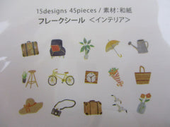 Cute Kawaii BGM Cartful Series Flake Stickers Sack - Happy Serene Healthy Living Travel - for Journal Agenda Planner Scrapbooking Craft