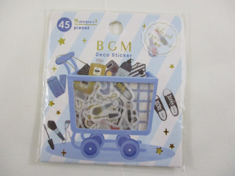 Cute Kawaii BGM Cartful Series Flake Stickers Sack - Ready for Work School Outfit Wardrobe Beauty - for Journal Agenda Planner Scrapbooking Craft