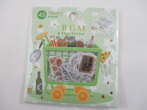 Cute Kawaii BGM Cartful Series Flake Stickers Sack - Cooking Dining Kitchen Food and Drink - for Journal Agenda Planner Scrapbooking Craft