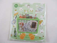 Cute Kawaii BGM Cartful Series Flake Stickers Sack - Cooking Dining Kitchen Food and Drink - for Journal Agenda Planner Scrapbooking Craft