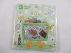Cute Kawaii BGM Cartful Series Flake Stickers Sack - Cooking Dining Kitchen Food and Drink - for Journal Agenda Planner Scrapbooking Craft
