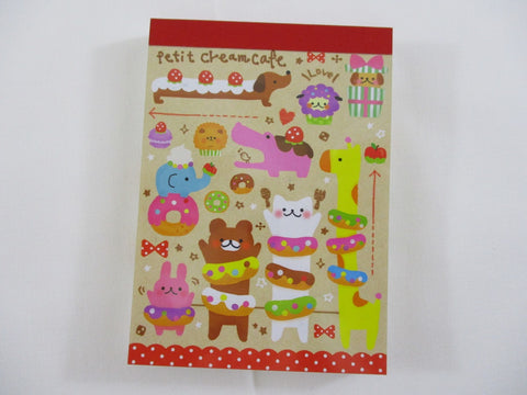 Cute Kawaii Q-Lia Animals Petit Cream Cafe Mini Notepad / Memo Pad - Stationery Design Writing Collection