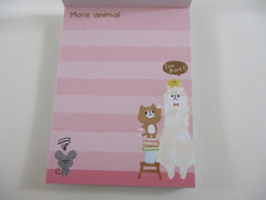 Cute Kawaii Mind Wave Cat and Alpaca Mini Notepad / Memo Pad - Stationery Design Writing Collection
