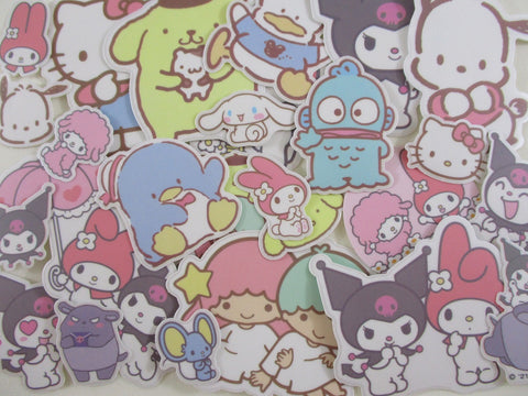 Cinnamoroll Hello Kitty My Melody Kuromi Little Twin Stars Tuxedosam Purin Pekkle Pochacco Flake Sack Stickers 2021 - 26 pcs