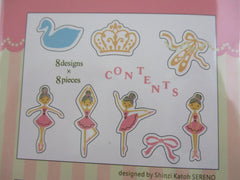 Cute Kawaii Ballerina Flake Stickers Sack - Shinzi Katoh Japan - for Journal Agenda Planner Scrapbooking Craft