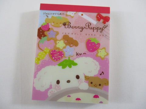 Vintage Rare VHTF - Cute Kawaii San-X Berry Puppy Mini Notepad / Memo Pad - A - Stationery Penpal Gift