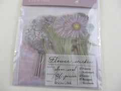Cute Kawaii Q-Lia Bouquet Flowers - Flake Stickers Sack - Purple - Beautiful Garden Bloom Love Wedding for Journal Agenda Planner Scrapbooking Craft