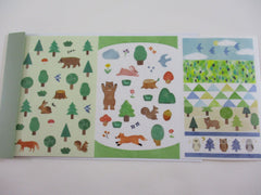 Cute Kawaii Qlia Sticker Sheet fold to mini booklet - Green Nature Bear Fox - for Journal Planner Craft Organizer Calendar