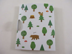 Cute Kawaii Qlia Sticker Sheet fold to mini booklet - Green Nature Bear Fox - for Journal Planner Craft Organizer Calendar