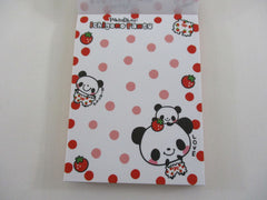 Cute Kawaii Pool Cool Panda Strawberry Mini Notepad / Memo Pad - Stationery Design Writing Collection