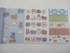 Cute Kawaii Qlia Sticker Sheet fold to mini booklet - Cat Dog Kitten Puppy - for Journal Planner Craft Organizer Calendar
