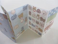 Cute Kawaii Qlia Sticker Sheet fold to mini booklet - Cat Dog Kitten Puppy - for Journal Planner Craft Organizer Calendar