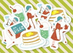 Cute Kawaii Classic Diner Restaurant Chef Dining Flake Stickers Sack - Furukawashiko Japan - for Journal Agenda Planner Scrapbooking Craft