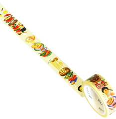 Cute Kawaii World Craft Washi / Masking Deco Tape - Italian Food Cheese Pasta Tomato - for Scrapbooking Journal Planner Craft