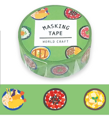 Cute Kawaii World Craft Washi / Masking Deco Tape - Food Donburi Ramen Rice Bowl - for Scrapbooking Journal Planner Craft
