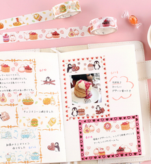 Cute Kawaii BGM Washi / Masking Deco Tape - Animal ♥ Food series - Chocolate Penguin - for Scrapbooking Journal Planner Craft