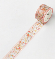 Cute Kawaii BGM Washi / Masking Deco Tape - Rabbit Bunny Picnic Carrot Orange - for Scrapbooking Journal Planner Craft