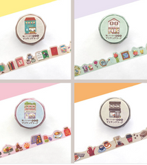 Cute Kawaii MW Washi / Masking Deco Tape - Town Series - Bakery Pastry Shop patisserie - for Scrapbooking Journal Planner Craft