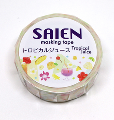 Cute Kawaii Saien Washi / Masking Deco Tape - Fruit Tropical Juice Drink Fresh - for Scrapbooking Journal Planner Craft