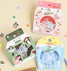 Cute Kawaii BGM So Yummy Series Flake Stickers Sack - Chocolate Penguin - for Journal Agenda Planner Scrapbooking Craft