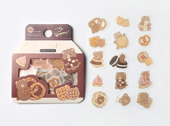 Cute Kawaii BGM So Yummy Series Flake Stickers Sack - Cookies Bear - for Journal Agenda Planner Scrapbooking Craft
