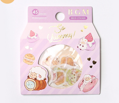 Cute Kawaii BGM So Yummy Series Flake Stickers Sack - Pancake Sweet Marshmallow Lamb - for Journal Agenda Planner Scrapbooking Craft
