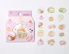 Cute Kawaii BGM So Yummy Series Flake Stickers Sack - Pancake Sweet Marshmallow Lamb - for Journal Agenda Planner Scrapbooking Craft