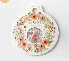 Cute Kawaii BGM Flowers Series Flake Stickers Sack - Red Poppy Poppies - for Journal Agenda Planner Scrapbooking Craft