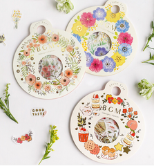 Cute Kawaii BGM Flowers Series Flake Stickers Sack - Red Poppy Poppies - for Journal Agenda Planner Scrapbooking Craft