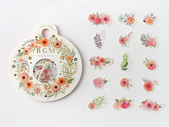 Cute Kawaii BGM Flowers Series Flake Stickers Sack - Red Poppy Poppies - for Journal Agenda Planner Scrapbooking Craft