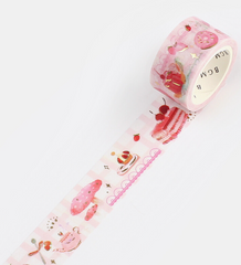 Cute Kawaii BGM Washi / Masking Deco Tape - Strawberry Sweets Teatime - for Scrapbooking Journal Planner Craft