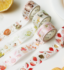 Cute Kawaii BGM Washi / Masking Deco Tape - Matcha Green Tea Sweets Teatime - for Scrapbooking Journal Planner Craft