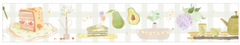 Cute Kawaii BGM Washi / Masking Deco Tape - Matcha Green Tea Sweets Teatime - for Scrapbooking Journal Planner Craft