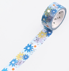 Cute Kawaii BGM Washi / Masking Deco Tape - Crayon Land series - Garden Daisy Cat Flower Field - for Scrapbooking Journal Planner Craft