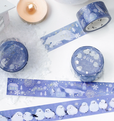 Cute Kawaii BGM Washi / Masking Deco Tape - Winter Limited Series - Birds - for Scrapbooking Journal Planner Craft