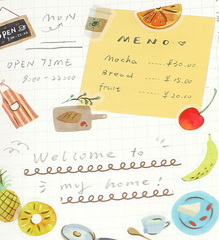 Cute Kawaii BGM Cartful Series Flake Stickers Sack - Cooking Dining Kitchen Food and Drink - for Journal Agenda Planner Scrapbooking Craft