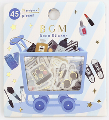 Cute Kawaii BGM Cartful Series Flake Stickers Sack - Ready for Work School Outfit Wardrobe Beauty - for Journal Agenda Planner Scrapbooking Craft