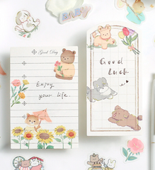 Cute Kawaii BGM Flake Stickers Sack - Dog Playful Puppies - for Journal Agenda Planner Scrapbooking Craft