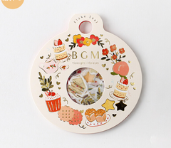 Cute Kawaii BGM Flake Stickers Sack - Autumn Beautiful Fall Orange Sweet Leaves Flower - for Journal Agenda Planner Scrapbooking Craft