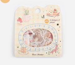 Cute Kawaii BGM Flake Stickers Sack - Tea time Sweet Snack Relax Home - for Journal Agenda Planner Scrapbooking Craft