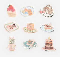 Cute Kawaii BGM Flake Stickers Sack - Tea time Sweet Snack Relax Home - for Journal Agenda Planner Scrapbooking Craft