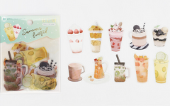 Cute Kawaii BGM Summer Limited Series Flake Stickers Sack - Cold Drinks Fruit Juice large - for Journal Agenda Planner Scrapbooking Craft