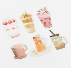 Cute Kawaii BGM Summer Limited Series Flake Stickers Sack - Cold Drinks Fruit Juice large - for Journal Agenda Planner Scrapbooking Craft