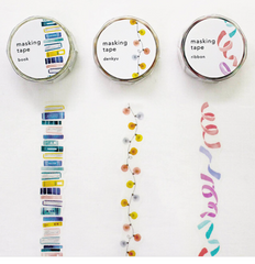 Cute Kawaii Mind Wave Washi / Masking Deco Tape - Books Library Reading Student Blue - for Scrapbooking Journal Planner Craft