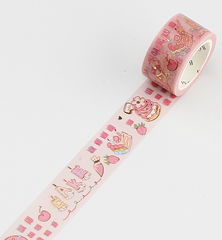 Cute Kawaii BGM Washi / Masking Deco Tape - Sweet Cake Strawberry Cherry - for Scrapbooking Journal Planner Craft