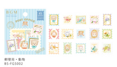 Cute Kawaii BGM Flake Stickers Sack - Bear Cat Rabbit Bird Stamp - for Journal Agenda Planner Scrapbooking Craft